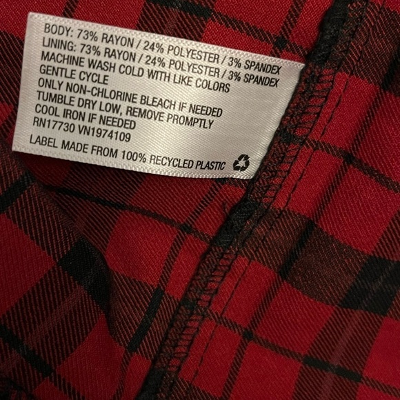 WILD fable Womens sexy plus size red plaid Bodycon sleeveless mini dress new - Picture 3 of 4